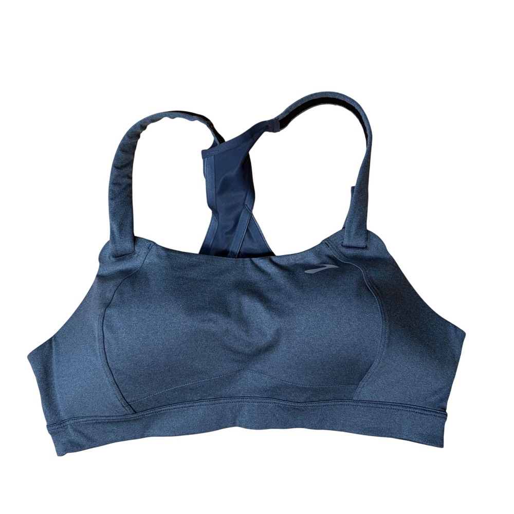 Brooks Juno High Impact Sports Bra 36C Gray Heather Adjustable 350071